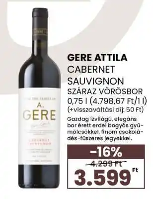 Spar Gere Attila Cabernet Sauvignon ajánlat