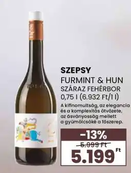 Spar Szepsy Furmint & Hun Száraz Fehérbor ajánlat