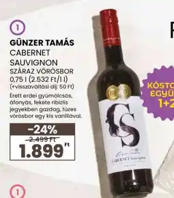 Spar Günzer Tamás Cabernet Sauvignon Száraz Vörösbor ajánlat