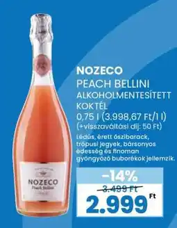 Spar NOZECO PEACH BELLINI ALKOHOLMENTESÍTETT KOKTÉL ajánlat
