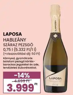 Spar LAPOSA HABLEÁNY SZÁRAZ PEZSGŐ ajánlat