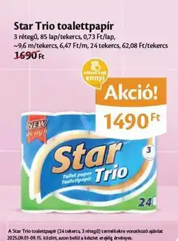 EcoFamily Star Trio toalettpapír ajánlat