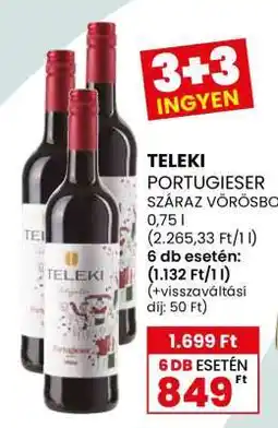 Spar TELEKI PORTUGIESER SZÁRAZ VÖRÖSBOR ajánlat