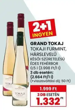 Spar GRAND TOKAJ TOKAJI FURMINT, HÁRSLEVELŰ ajánlat
