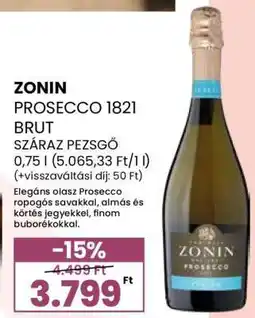 Spar Zonin Prosecco 1821 Brut ajánlat