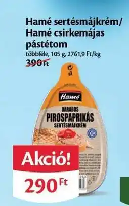 EcoFamily Hamé sertésmájkrém/Hamé csirkemájas pástétom ajánlat
