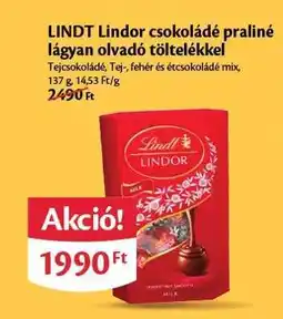EcoFamily LINDT Lindor csokoládé praliné lágyan olvadó töltelékkel ajánlat