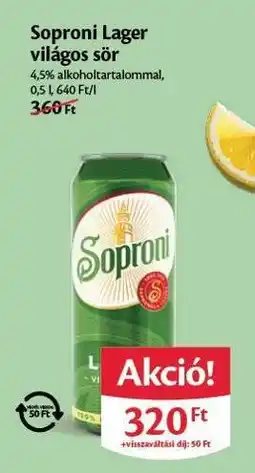 EcoFamily Soproni Lager világos sör ajánlat