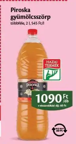 EcoFamily Piroska Gyümölcsszörp ajánlat