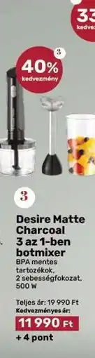 EcoFamily Desire Matte Charcoal 3 az 1-ben botmixer ajánlat