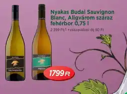 Real Nyakas Budai Sauvignon Blanc, Aligvárom száraz fehérbor ajánlat