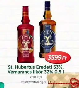 Real St. Hubertus Eredeti 33%, Vérnarancs likőr 32% ajánlat