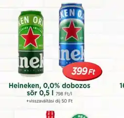 Real Heineken, 0,0% dobozos sör ajánlat