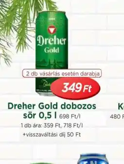 Real Dreher Gold dobozos sör ajánlat
