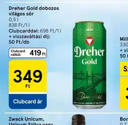 Tesco Dreher Gold dobozos világos sör ajánlat