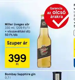 Tesco Miller üveges sör ajánlat