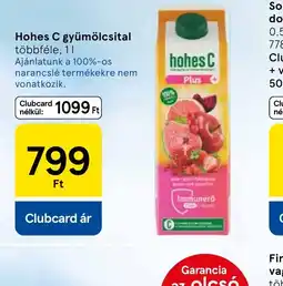 Tesco Hohes C gyümölcsital ajánlat
