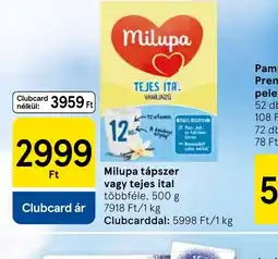 Tesco Milupa tápszer vagy tejes ital ajánlat