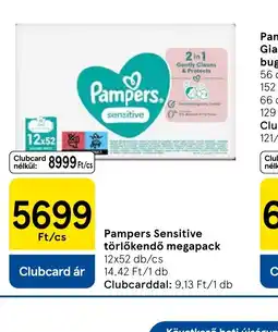 Tesco Pampers Sensitive törlőkendő megapack ajánlat