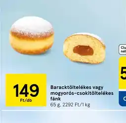 Tesco Baracktöltelékes vagy mogyors-csokitöltelékes fánk ajánlat