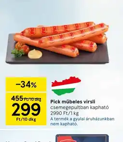 Tesco Pick műbeles virsli ajánlat