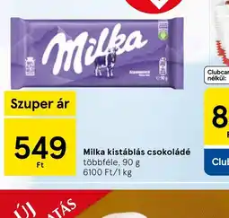 Tesco Milka kistáblás csokoládé ajánlat