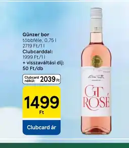 Tesco Günzer bor ajánlat