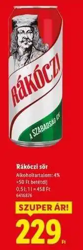 Lidl Rákóczi sör ajánlat