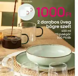 Pepco 2 darabos üveg bögre szett ajánlat