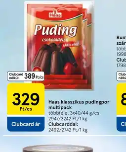 Tesco Haas klasszikus pudingpor multipack ajánlat