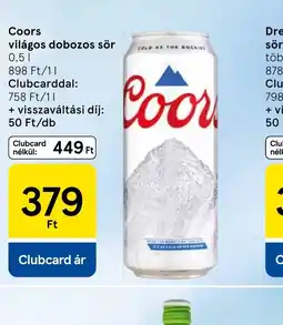 Tesco Coors világos dobozos sör ajánlat