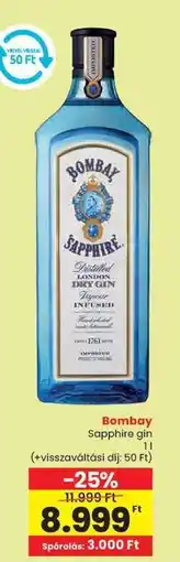 Spar Bombay Sapphire gin ajánlat