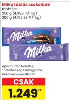 Spar MILKA Táblás csokoládé ajánlat
