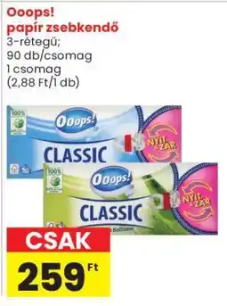 Spar Ooops! papír zsebkendő ajánlat