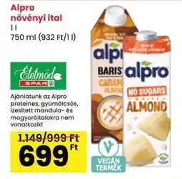Spar Alpro növényi ital ajánlat