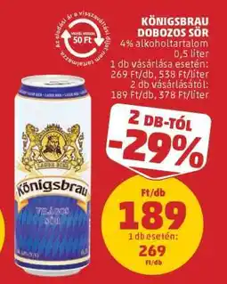 PENNY Königsbrau Dobozos Sör ajánlat