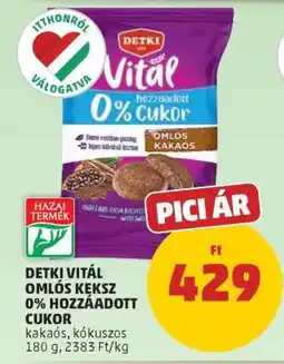PENNY Detki Vitál Omlós Keksz 0% Hozzáadott Cukor ajánlat