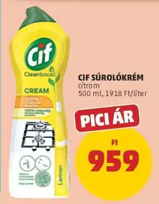 PENNY Cif Súrolókrém citrom ajánlat