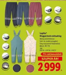 Lidl Lupilu Kisgyermek esőnadrág ajánlat