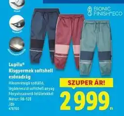 Lidl LUPILU Kisgyermek softshell esőnadrág ajánlat