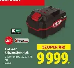 Lidl PARKSIDE Akkumulátor, 4 Ah ajánlat
