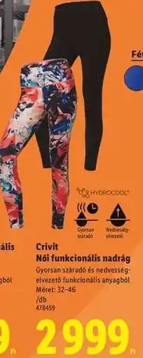 Lidl CRIVIT Női funkcionális nadrág ajánlat
