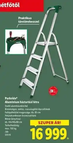 Lidl PARKSIDE Alumínium háztartási létra ajánlat