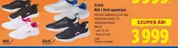 Lidl CRIVIT Női / férfi sportcipő ajánlat