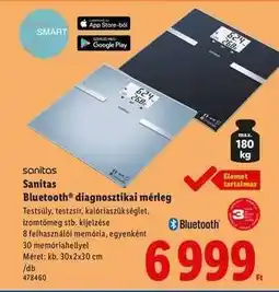 Lidl Sanitas Bluetooth diagnosztikai mérleg ajánlat