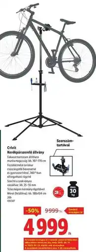 Lidl CRIVIT Kerékpárszerelő állvány ajánlat