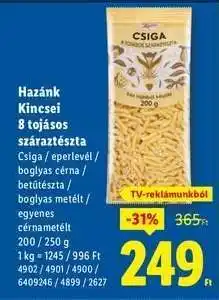 Lidl HAZÁNK KINCSEI 8 tojásos száraztészta ajánlat