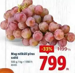 Lidl Mag nélküli piros szőlő ajánlat