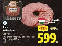 Lidl PICK Téliszalámi ajánlat