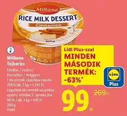 Lidl MILBONA Tejberizs ajánlat